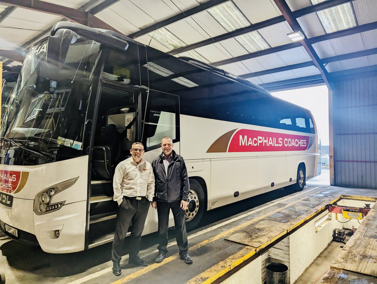 GrahamSMSP's tweet photo. The coach sector is vital for Scotland’s tourism as well as for local groups and schools - football too - so it was great to chat to Martin MacPhail of @MacphailsC today. He’s a real community champion. https://t.co/ZSgGlOfurQ