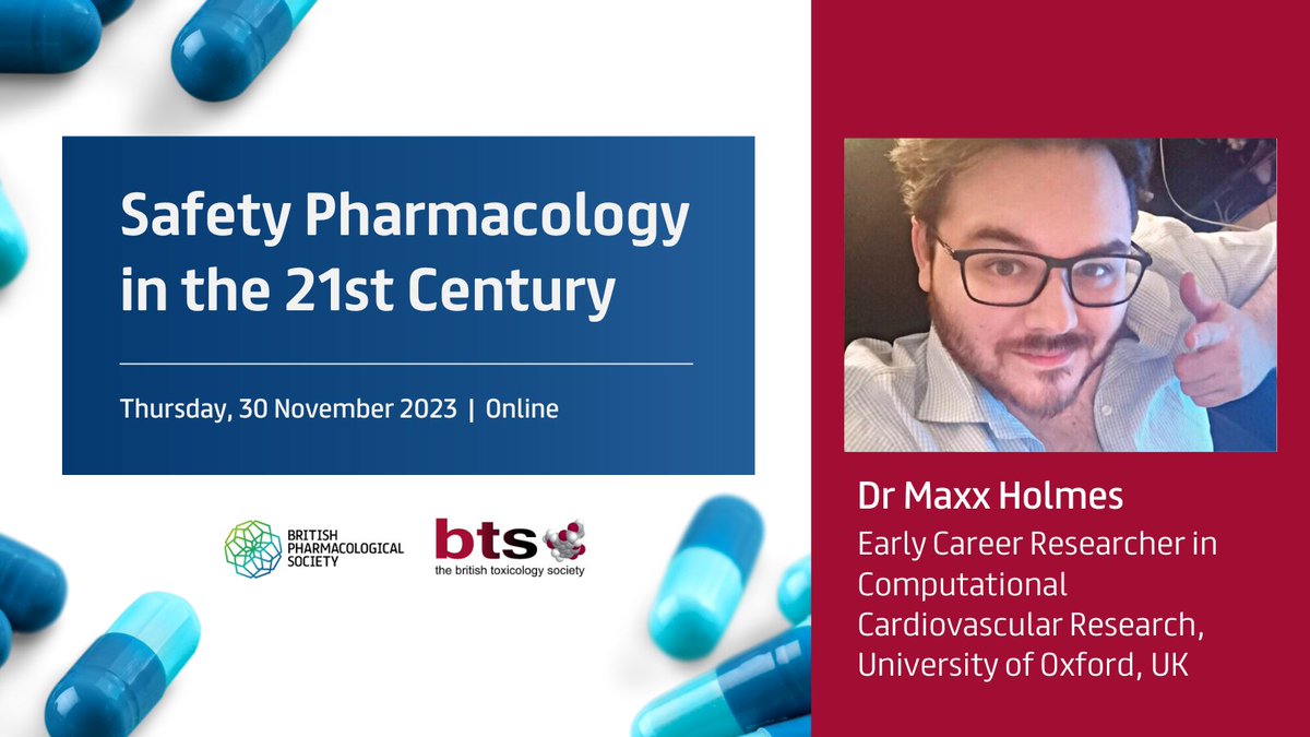 British Pharmacological Society (@britpharmsoc) on Twitter photo Learn about the use of computational approaches to identify #cardiotoxicity risk from <a href="/MaxxHolmes/">Maxx Holmes</a>
, <a href="/UniofOxford/">University of Oxford</a>. Join Maxx and our other speakers at 'Safety Pharmacology in the 21st Century' next Thursday 30 November.
🎟️ ow.ly/hWop50Q7uBC Learn about the use of computational approaches to identify #cardiotoxicity risk from <a href="/MaxxHolmes/">Maxx Holmes</a>
, <a href="/UniofOxford/">University of Oxford</a>. Join Maxx and our other speakers at 'Safety Pharmacology in the 21st Century' next Thursday 30 November.
🎟️ ow.ly/hWop50Q7uBC