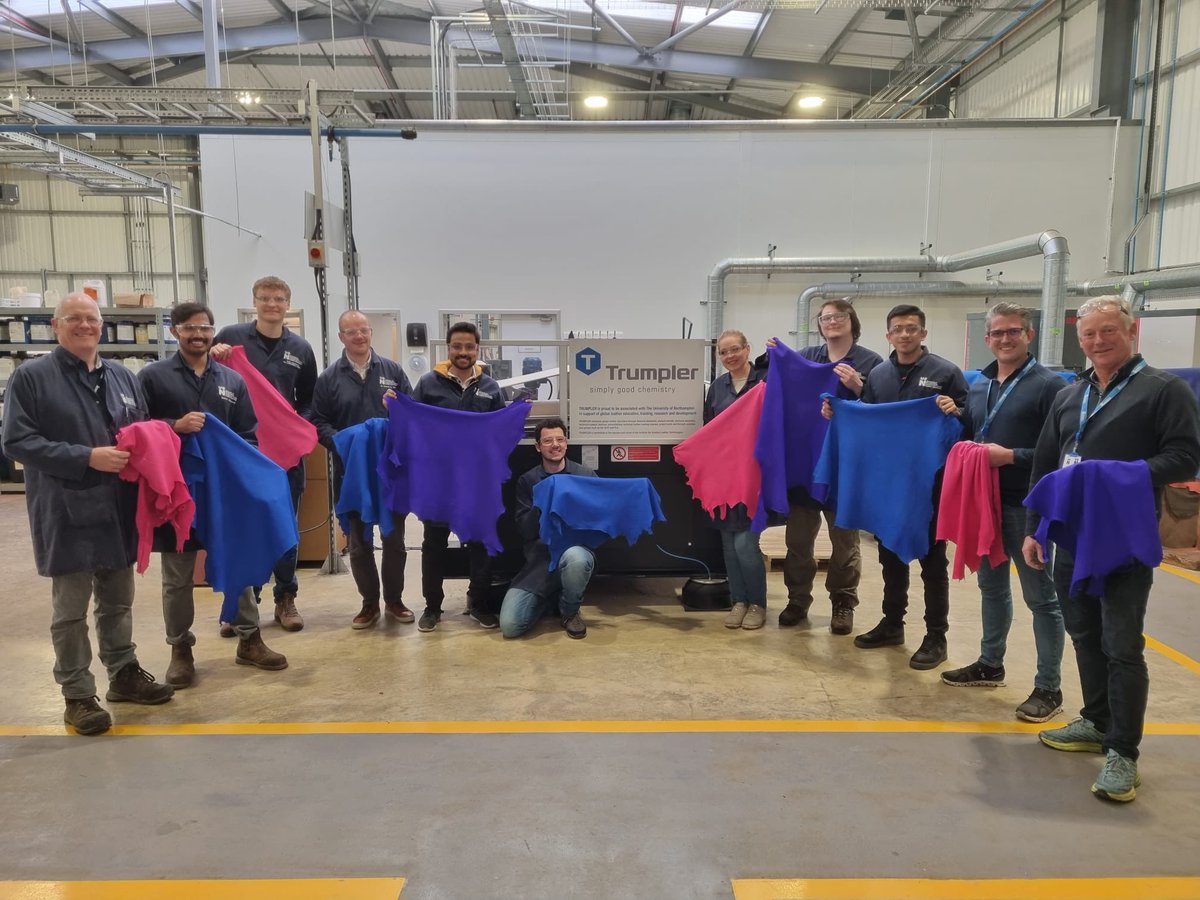 Thanks to Trumpler for running a workshop on garment leather for our 2nd yr leather technology students. 
Steve Trantum and Matthew Dunning guided our students in the preparation of some beautiful garment leathers from pickled Dorper sheep skins. (Thanks NTE Forestall Mimosa)