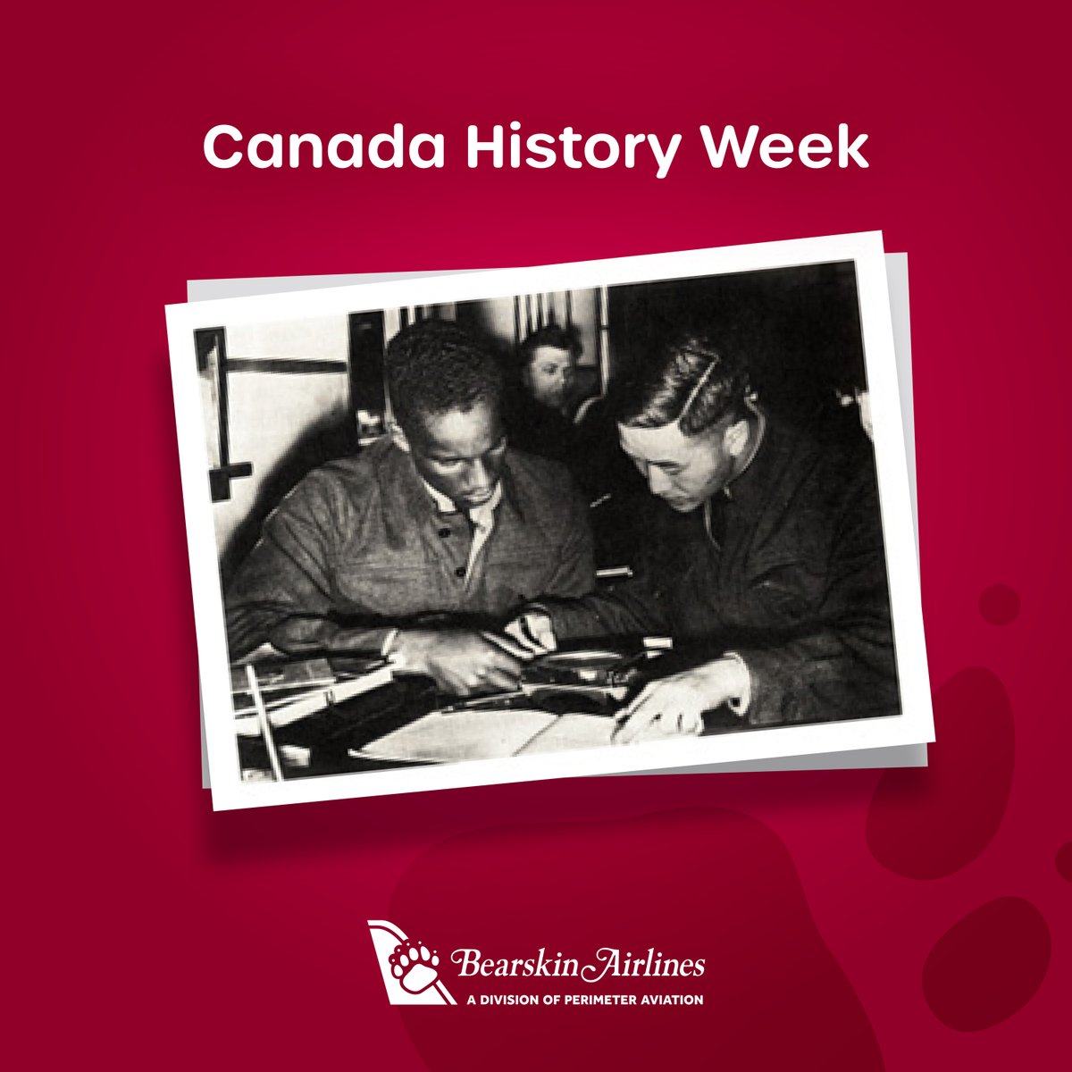 🍁Celebrating #CanadaHistoryWeek 🍁 The theme for this year is “The History of Black Achievement in Canada.” We recognize &amp; honour the contributions made by Black Canadians shaping the Canadian Aviation Industry #CanadaHistoryWeek2023 #BlackAchievement   Photo: <a href="/CanAvHistSoc/">Cdn Av Hist Society</a>