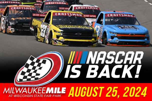Track Enterprises Events At The Milwaukee Mile (@mkemilenascar) on Twitter photo Renew your same <a href="/NASCAR/">NASCAR</a> tickets NOW for our Sunday, August 25, 2024 <a href="/NASCAR_Trucks/">NASCAR CRAFTSMAN Trucks</a> + <a href="/ARCA_Racing/">ARCA Menards Series</a> doubleheader race day at The Milwaukee Mile!
This is a limited time offer. Lock-in your same seats for the same price as 2023 today! Look for an email with renewal details, or Renew your same <a href="/NASCAR/">NASCAR</a> tickets NOW for our Sunday, August 25, 2024 <a href="/NASCAR_Trucks/">NASCAR CRAFTSMAN Trucks</a> + <a href="/ARCA_Racing/">ARCA Menards Series</a> doubleheader race day at The Milwaukee Mile!
This is a limited time offer. Lock-in your same seats for the same price as 2023 today! Look for an email with renewal details, or