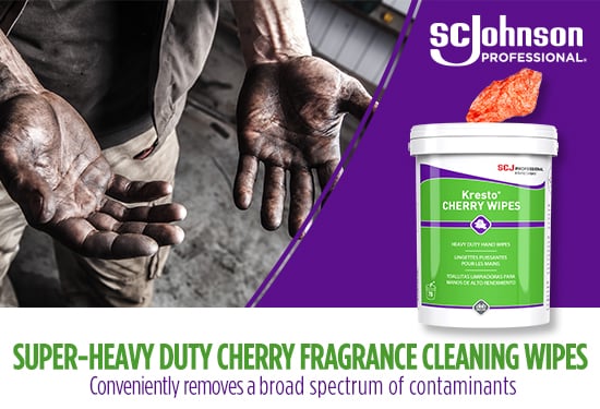 Are you in a facility that works with oil, grease, paints, sealants, resins or general grime? Our Kresto® Cherry WIPES is a strong fabric with polypropylene roughened surface, that is loaded with powerful, heavy duty cleaning ingredients. See more: hubs.li/Q027jN950