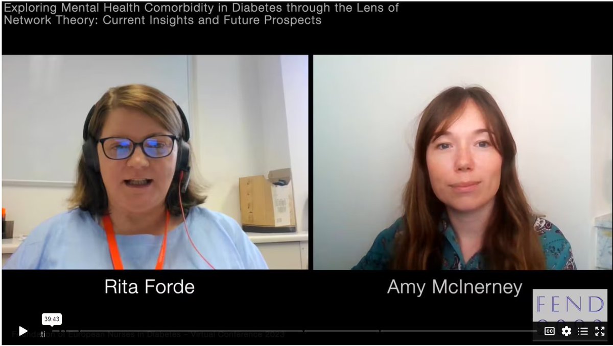 Some recent #conferenceupdates 🌟 Honoured to have been invited to give a keynote presentation at the Foundation of European Nurses in Diabetes Conference! I discussed mental health comorbidity in diabetes through the lens of network theory. Video online for attendees/members