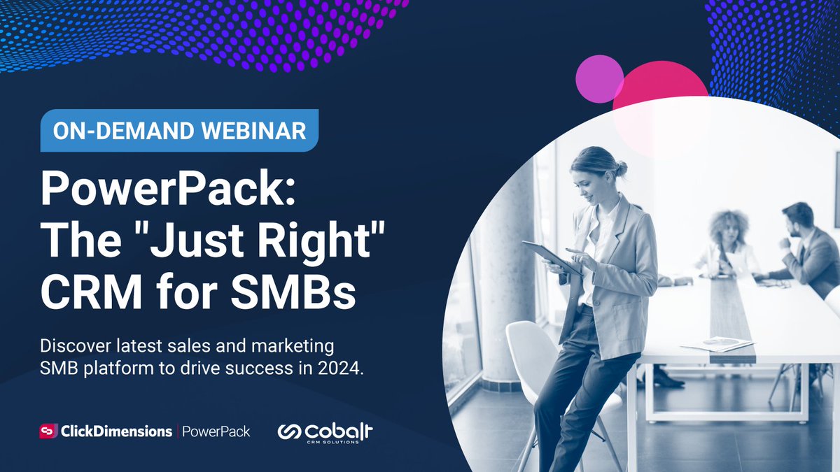 Is your CRM too complicated &amp; costly? Discover PowerPack: the 'just right' CRM for SMBs. Watch now: register.gotowebinar.com/recording/8281…