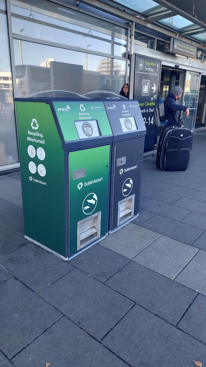 PELRecycling1's tweet photo. Elevating sustainability at Dublin Airport with our newest solar powered BriteBin installation ✈️
#sustainability #wastereduction #smartbin https://t.co/580EK4uyvk