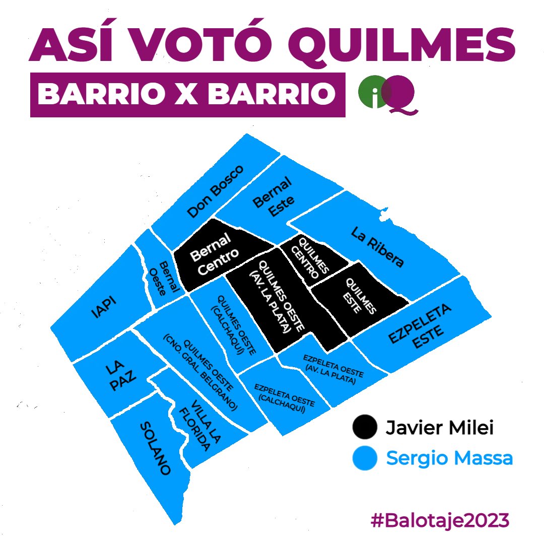 #Balotaje2023 🗳️ ASÍ VOTO QUILMES BARRIO POR BARRIO

infoquilmes.com.ar
