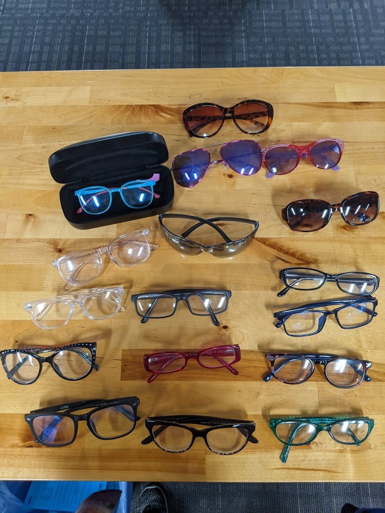 There are a number of lost glasses looking for their owners in the Main Office at the ES if any look familiar please stop by the ES office to claim.