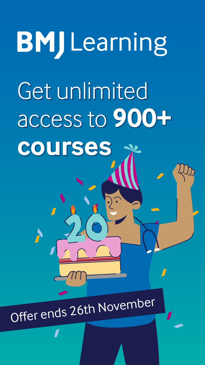 BMJLearning's tweet photo. Try all our courses at zero cost!
900+ courses usually available only to subscribers
Why choose BMJ Learning?
📅 Learn on your schedule
⏰ Earn CPD points quickly with our short courses
⭐ Courses accredited by leading professional bodies
https://t.co/nxcMrZNO4C
#BMJLearning https://t.co/w554HpnlKZ