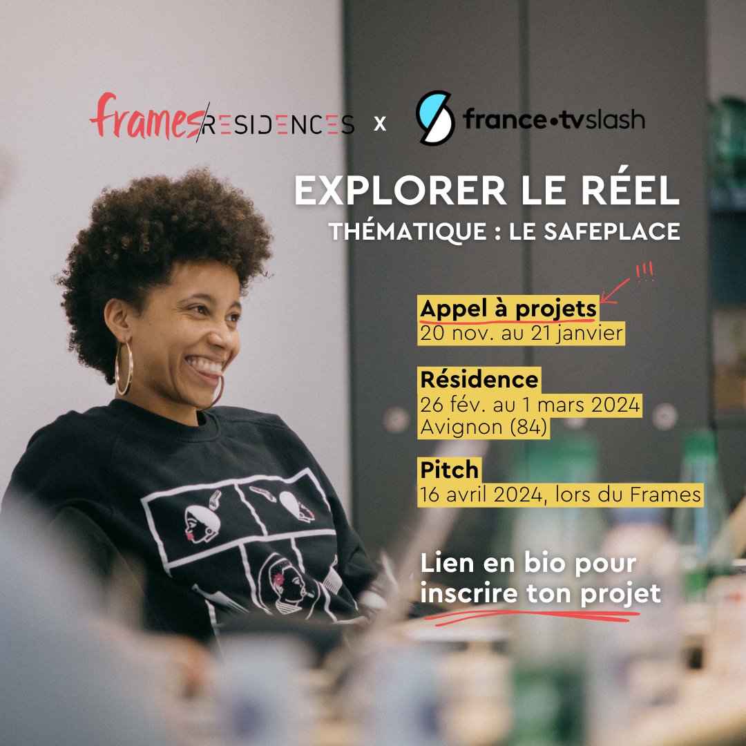 Cette résidence <a href="/francetvslash/">Slash</a> s'inscrit dans le cadre de “l’Année du documentaire 2023" avec pour thème le Safe Place.📩 Pour soumettre votre projet
projects-framesfestival.festicine.fr/residence
📸 @couturierclement
<a href="/FranceTV/">France tv</a> <a href="/LeCNC/">Le CNC</a> <a href="/webscam/">LaScam</a> <a href="/MaRegionSud/">Région Sud</a> Vaucluse <a href="/GrandAvignon/">Grand Avignon</a> <a href="/VilleAvignon/">Ville d'Avignon</a>