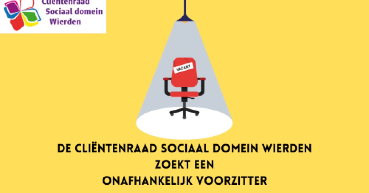 De Cliëntenraad Sociaal Domein zoekt een nieuwe voorzitter! dlvr.it/Sz4kPJ