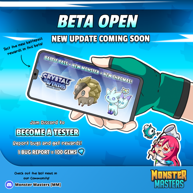 Beta is now open! Join now to try the new content: discord.gg/asb9rtXb3r

#monstermasters #mobilegames #anime #fakemon #pokemon #gaming #games #gameplay #iosgames #androidgames #freetoplay #gamedesign #indiegames #twitch #mobilegaming #monsterbattles