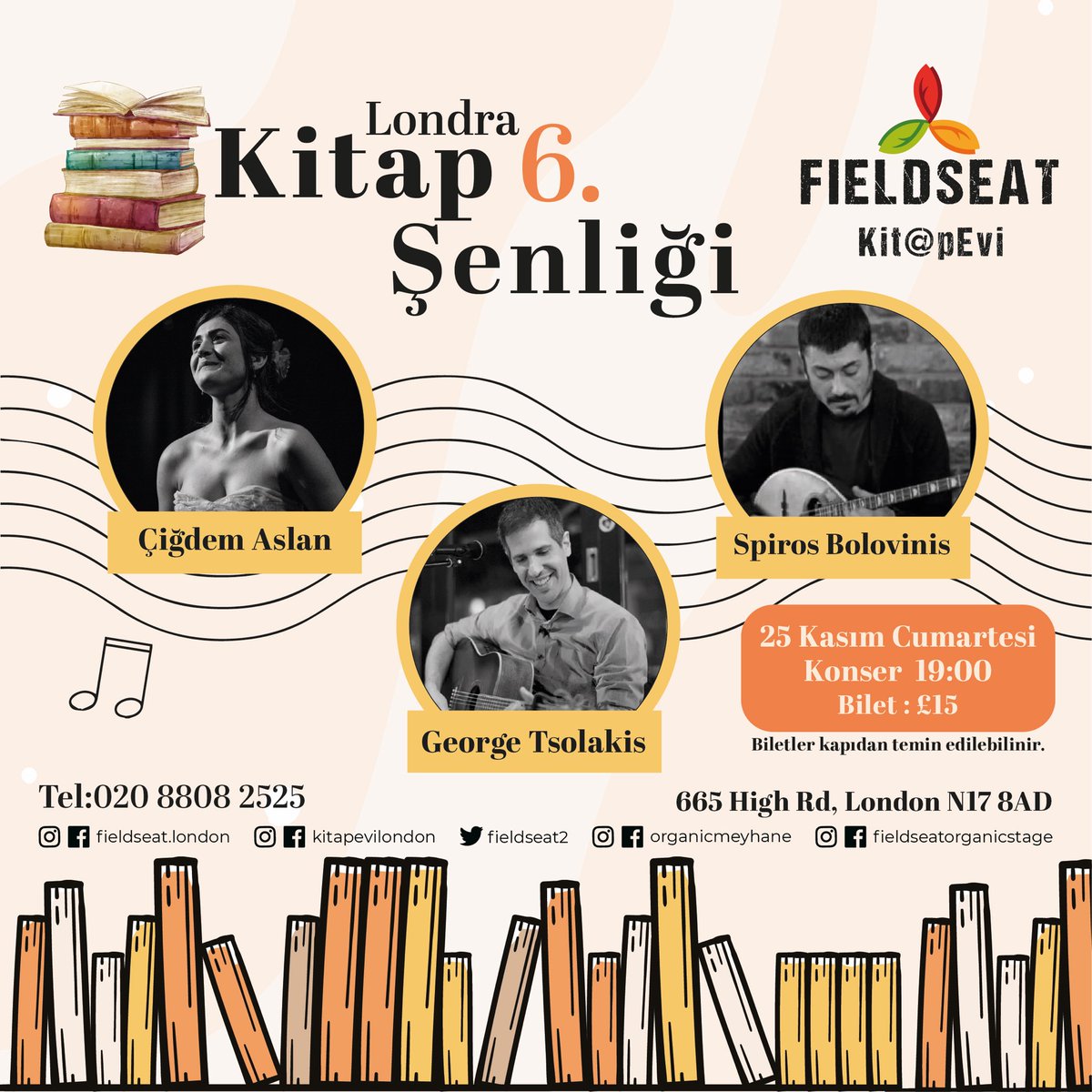 Kitapsız yaşam olmaz. Yaşanacak bir dünya için daha çok kitap!
Londra 6. Kitap Şenliğinde 2.Hafta buluşmasının  programı:
 #turkishbooks #türkcekitap #şiir #öykü #roman #Fieldseat #organicmeyhane #londralitapşenliği #edebiyat #londra #kitapevilondra 
<a href="/MugeCetinkaya/">Müge Çetinkaya</a> <a href="/cigdem_aslan/">CigdemAslan Official</a>