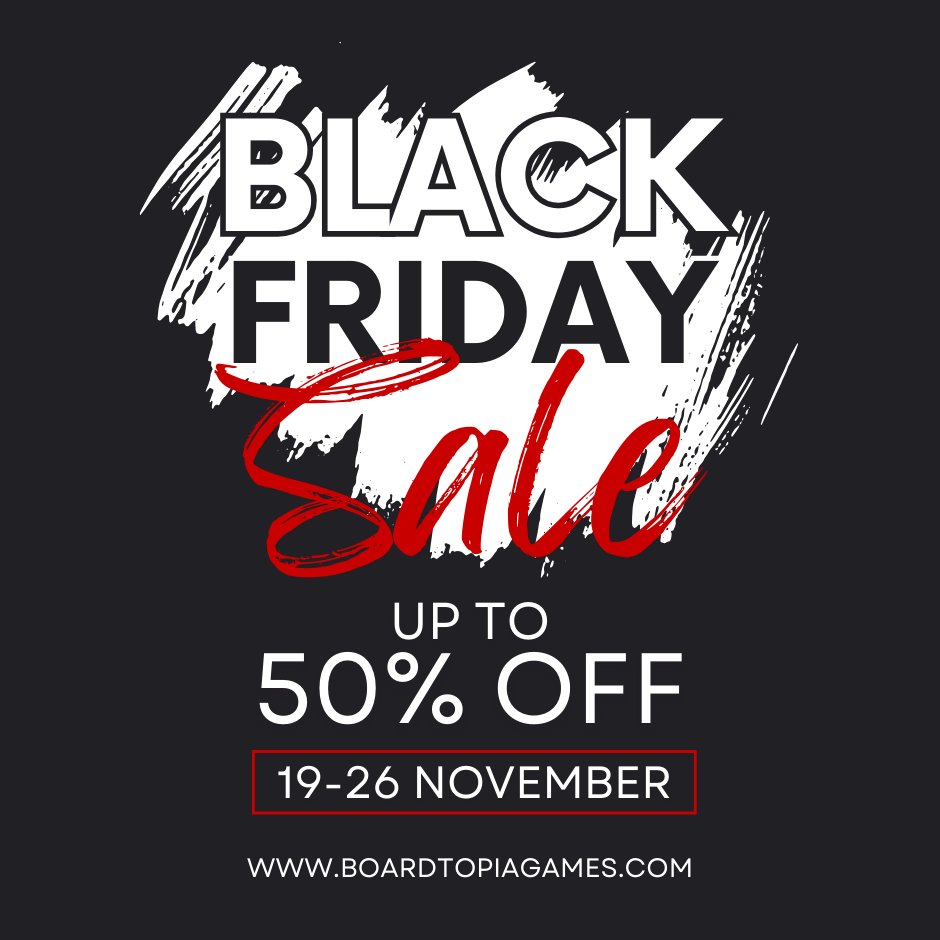 Join us at Boardtopia for the ultimate Black Friday celebration! Up to 50% our regular discounted price, price in cart reflects discount.

Check back daily for new deals and restocks!

boardtopiagames.com/collections/bl…