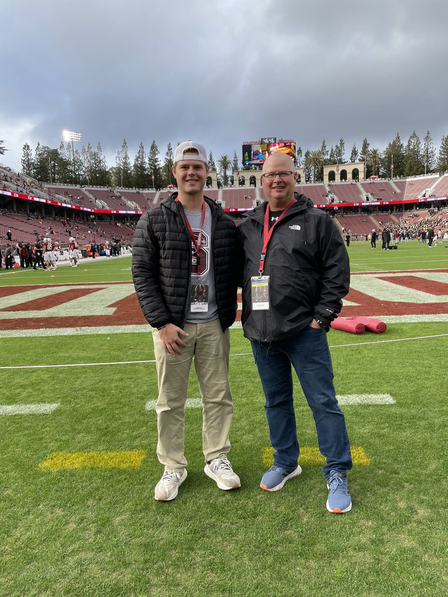 SamSutter87's tweet photo. Thank you to @CoachPehrson and @kwarnerfb for the great hospitality and gameday experience with @StanfordFball. I had an amazing time and I cannot wait to be back! @Albert_GarciaFB @mafewboy @GarrettWolfe11 @Mdoyle76 @ryankbright @CoachJWood @CoachAprilOLB @TroyTaylorStanU ❤️🤍🌲 https://t.co/yeN5RWEeRw