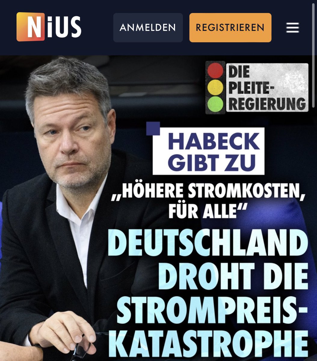 „Höhere Stromkosten - für alle“, kündigt Robert #Habeck im @DLF an - mit dem 60 Milliarden-Urteil zum „Klima- & Transformationsfonds“ sei auch der „Doppelwumms“ verfassungswidrig, sagt Habeck, „da muss die Union gar nicht groß klagen…“ #NIUS nius.de/common/habeck-…