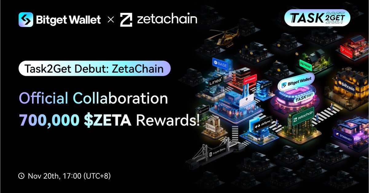 Bitget Wallet 🩵 (@bitgetwallet) on Twitter photo Did you guess it right? Our first #Task2Get collaboration is with <a href="/zetablockchain/">ZetaChain 🟩</a>!
Participate in the #ZetaChain project interaction to win from a whopping 700,000 $ZETA rewards pool 🤯
Participation rules are simple! Complete the #Galxe tasks to secure your $500 first: Did you guess it right? Our first #Task2Get collaboration is with <a href="/zetablockchain/">ZetaChain 🟩</a>!
Participate in the #ZetaChain project interaction to win from a whopping 700,000 $ZETA rewards pool 🤯
Participation rules are simple! Complete the #Galxe tasks to secure your $500 first: