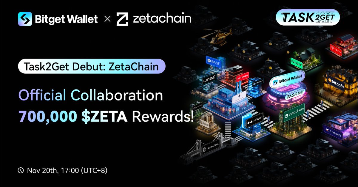 Did you guess it right? Our first #Task2Get collaboration is with @zetablockchain! Participate in the #ZetaChain project interaction to win from a whopping 700,000 $ZETA rewards pool 🤯 Participation rules are simple! Complete the #Galxe tasks to secure your $500 first:…