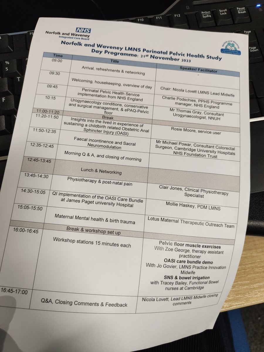 Last minute preparations for the #pelvichealthstudyday2023 #theunspokentaboo tomorrow. Just had a wonderful phone call with our expert patient who is all set to share her story. Look forward to seeing you all there! A few spaces remain! @NandW_LMNS