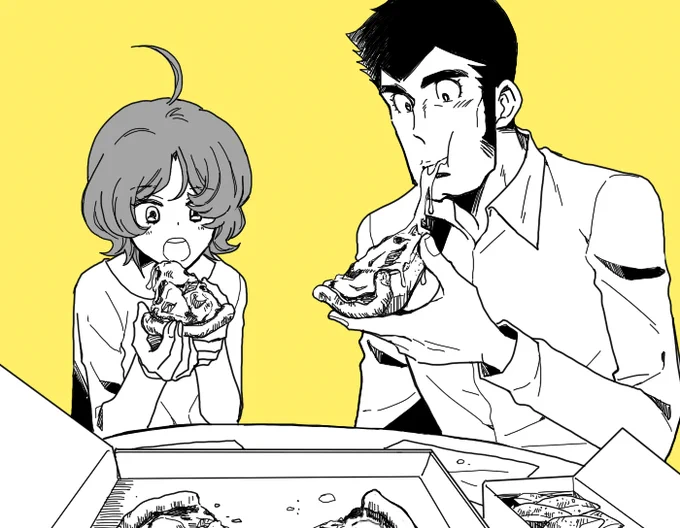 今日はピザの日と聞いたので過去絵 新規絵も描きたいな～