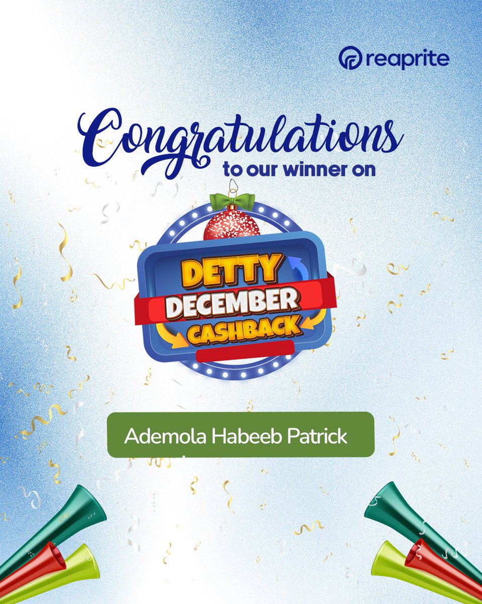 We have our Second winner 🥳🥳🥳🥳🥳🥳 
 
Congratulations Ademola Habeeb Patrick 🎉🎉🎉
To claim your Cashback prize, reach out to us on any of our channels to confirm your details 🎉🎉🎉🎉🎉🎉

……………………
Next week may be your week to win N10,000 cashback for saving on our