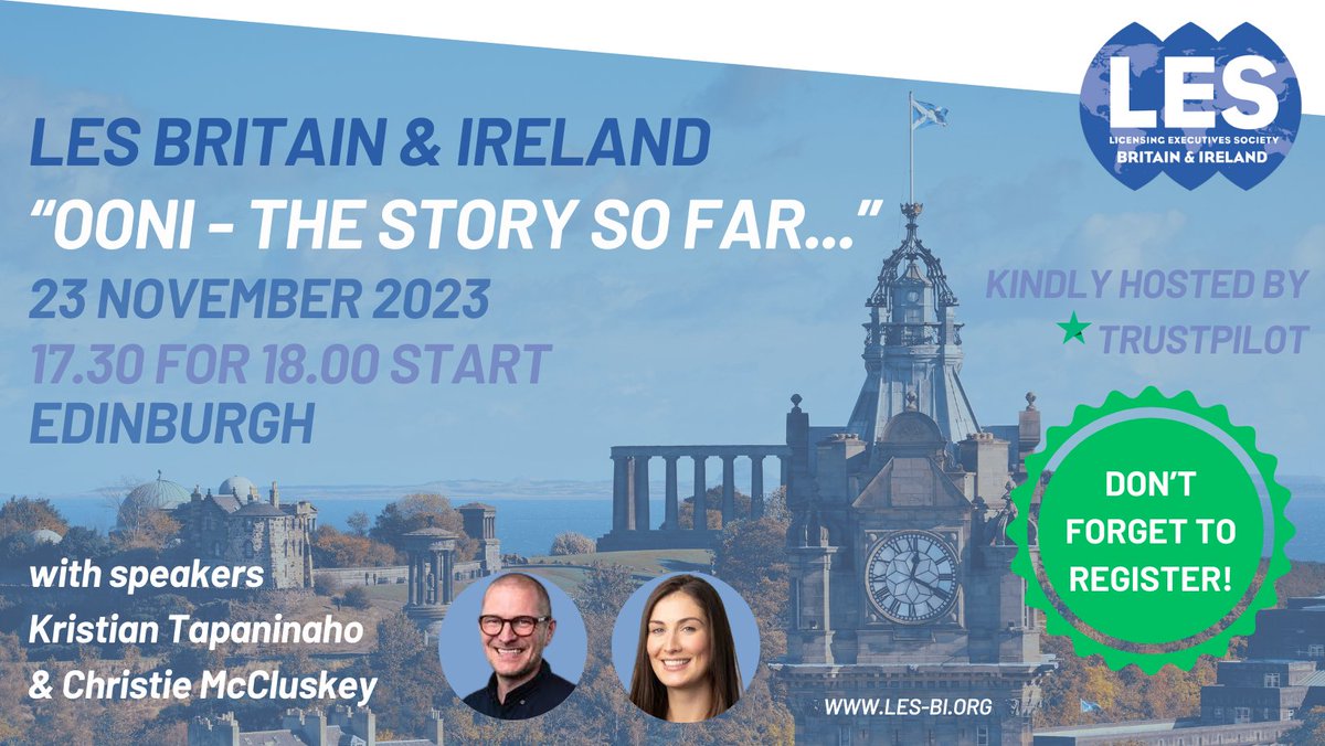 Don't forget to register for LES B&amp;I's Scotland Committee Event "Ooni - The Story So Far..." on THURSDAY in EDINBURGH!

This event is FREE to LES members.

Read more and register here: lnkd.in/e9bjFp4A