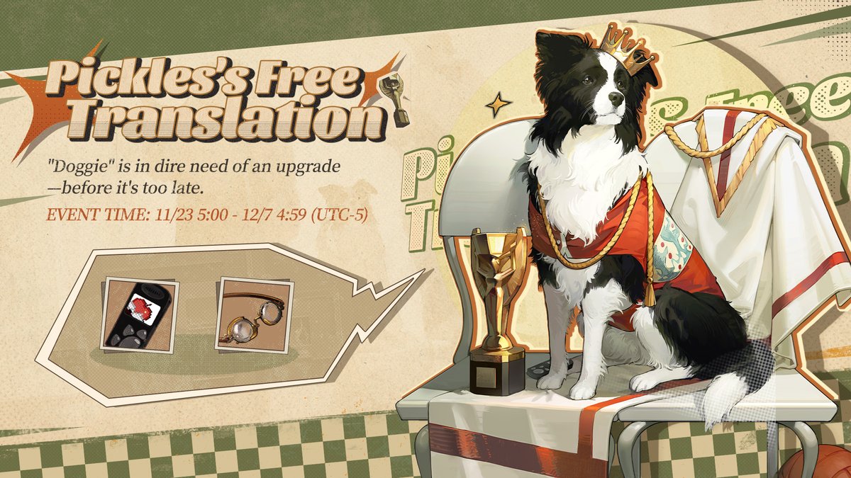 Pickles's Free Translation] event is coming soon! ▽Time Nov. 23
