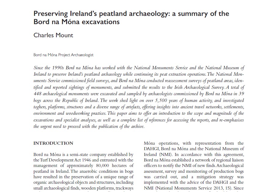Thrilled that my paper on the @BordnaMona excavation programme is published in the <a href="/IAIarchaeo/">Institute of Archaeologists of Ireland (IAI)</a> Journal of Irish Archaeology. I’m grateful to the editor, Helen Lewis, and the reviewers for their fantastic feedback, and to Nick Maxwell at <a href="/wordwellbooks/">The Wordwell Group</a> for the final production.