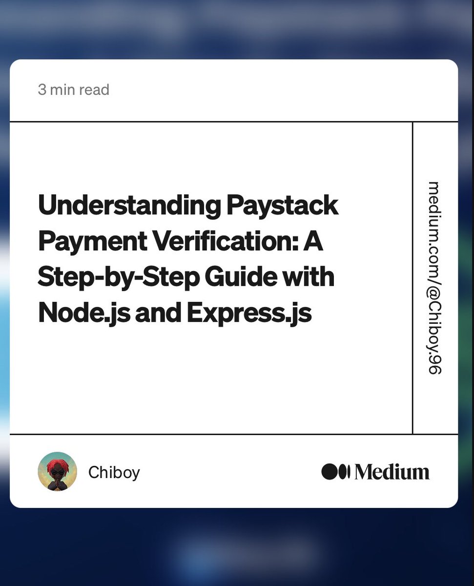 prono_96's tweet photo. Discover the next step in our Paystack API series: verifying payments in Node.js! Elevate your coding journey with insights for seamless integration. 🚀 
#PaymentVerification #NodeJS #PaystackAPI

https://t.co/JKh4ygEf2p https://t.co/6gBTebhVbo