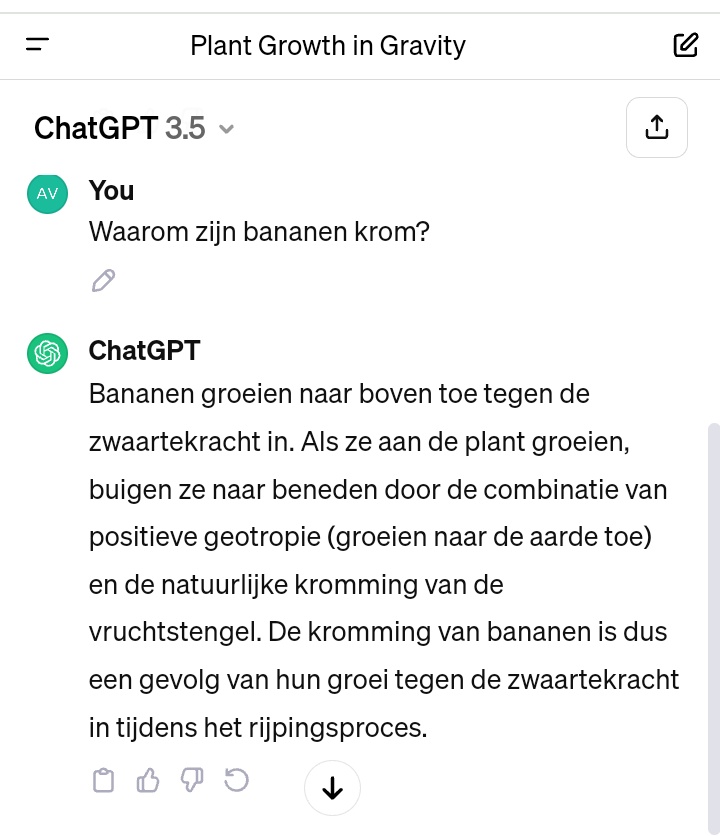 Waarom zijn bananen krom? #ChatGPT