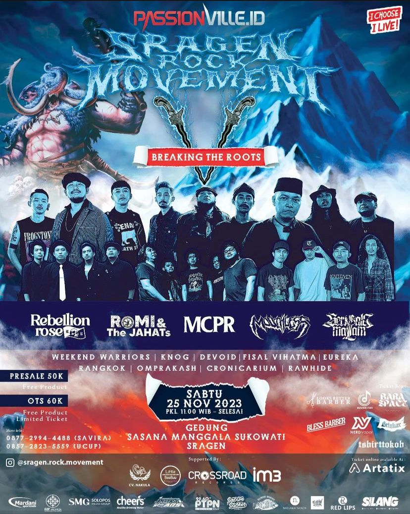 Kami akan ikut meramaikan event Sragen Rock Movement pada hari sabtu tanggal 25 November 2023 di Gedung Sasana Manggala Sukowati Sragen dengan membuka booth disana.
Catat tanggalnya dan jangan lupa mampir ke booth kami