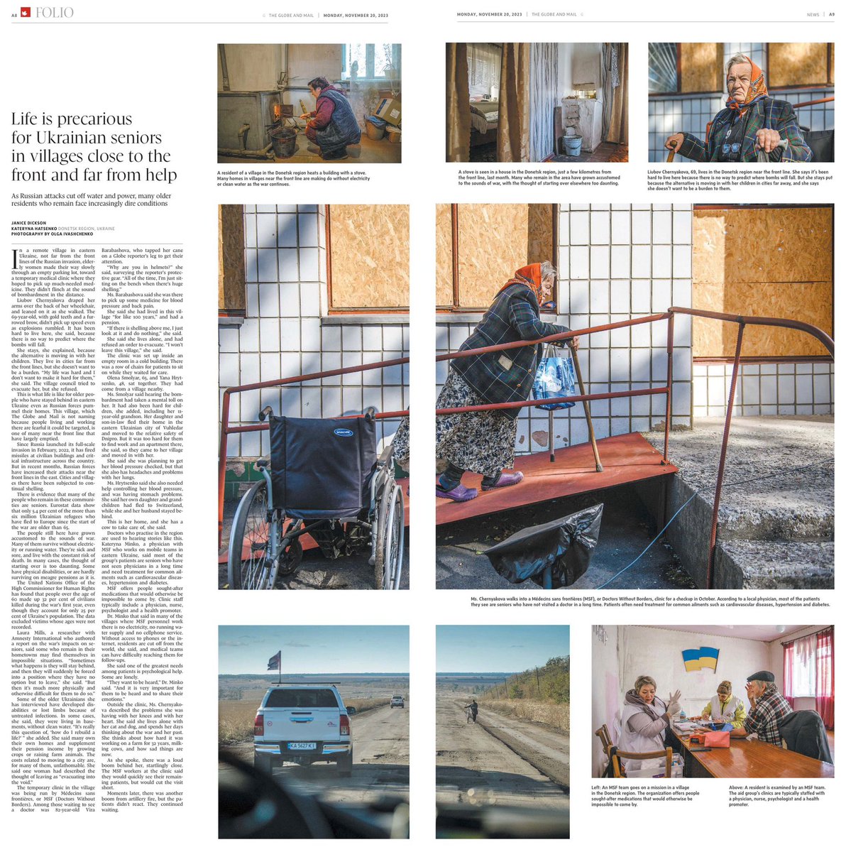 Our story for @globeandmail 🇨🇦about Ukrainian frontline villages with @janicedickson and Kateryna Hatsenko