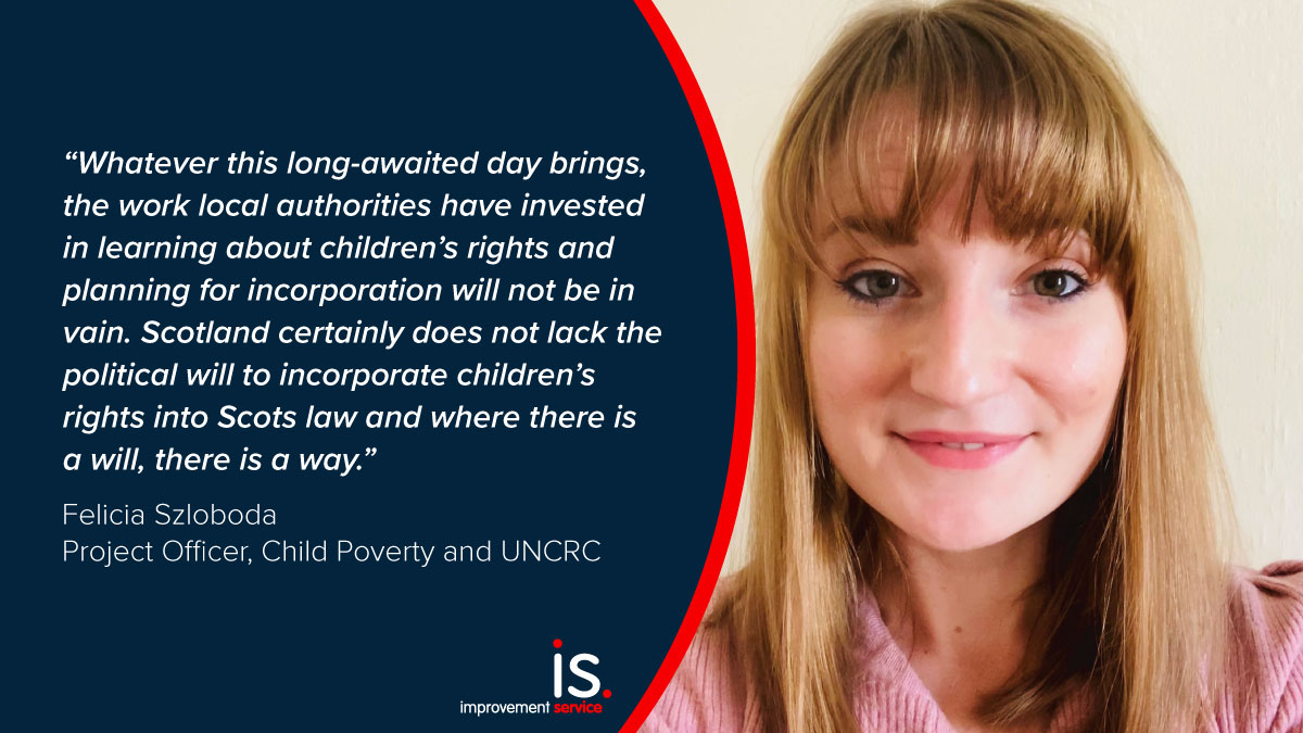 Looking for a #LunchtimeRead this #WorldChildrensDay? Check out the recent blog by @feliciaszloboda on the pogress of #ChildrensRights in Scotland and how the #UNCRCBill in progressing. 

improvementservice.org.uk/insights/2023/…