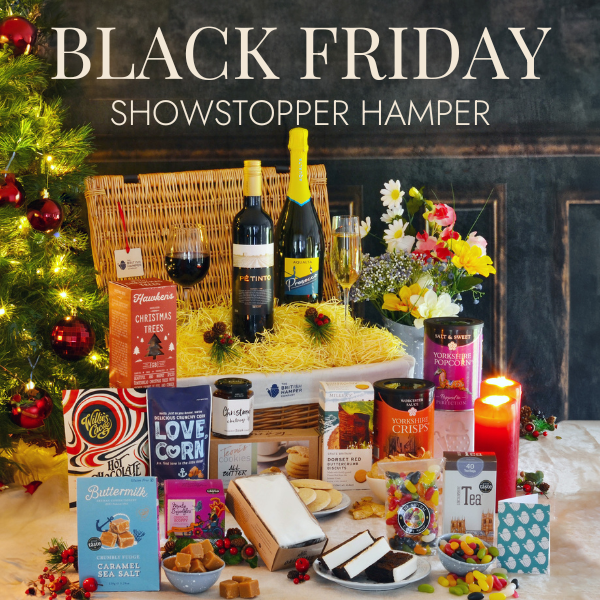 Black Friday has arrived! 🖤 As well as discounts on some of our best-sellers, we have a limited-edition Showstopper Hamper filled with Prosecco, wine and the finest festive treats. See our Black Friday offers - ow.ly/xcme50Q9lF7 #BlackFriday #ChristmasGifts #UKHampers