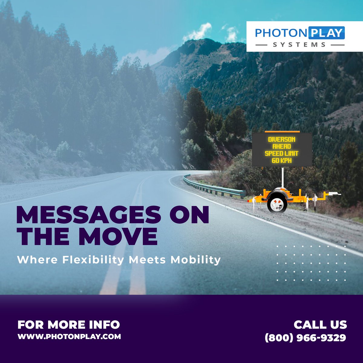 PhotonplayInc's tweet image. Taking #roadsafety to the next level with our portable variable message sign! 
Visit our site: photonplay.com/portable-varia…

@Photonplay
Call us: +1 800-966-9329

#roadsafety #portablesigns #VMS #portablevms #smartsigns #safetravels #mobilesigns #SmartMobility #roadsafetytech
