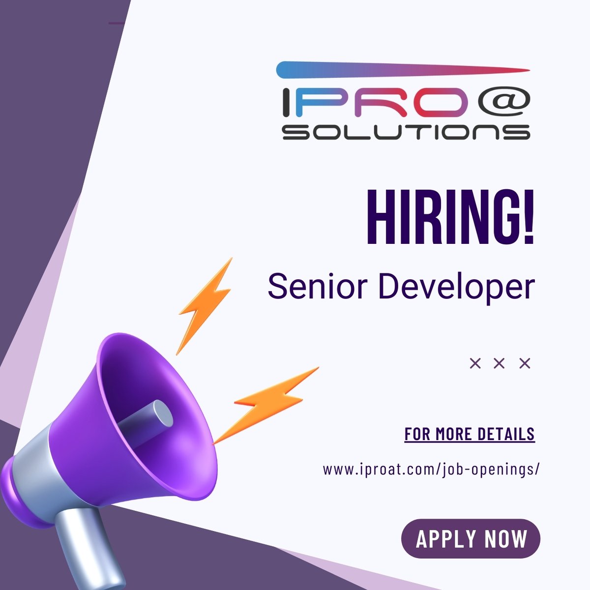 We are hiring 
Senior Developer

For more details
iproat.com/job-openings/

#iproatsolutions
#seniordeveloper
#HIRINGNOW 
#developer