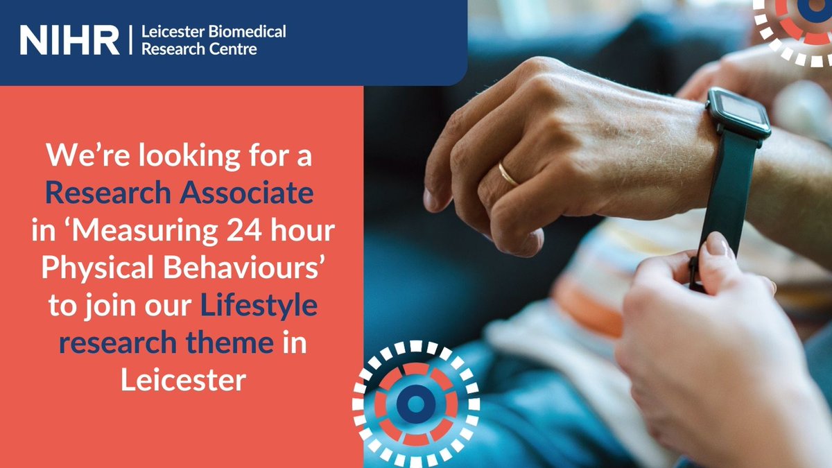 We're looking for a talented, motivated individual with expertise in using #wearable #technology to measure 24-hour lifestyle behaviours.. For more on the #vacancy and to #apply please visit 👉jobs.le.ac.uk/vacancies/9145… @LDC_tweets @uniofleicester #Research