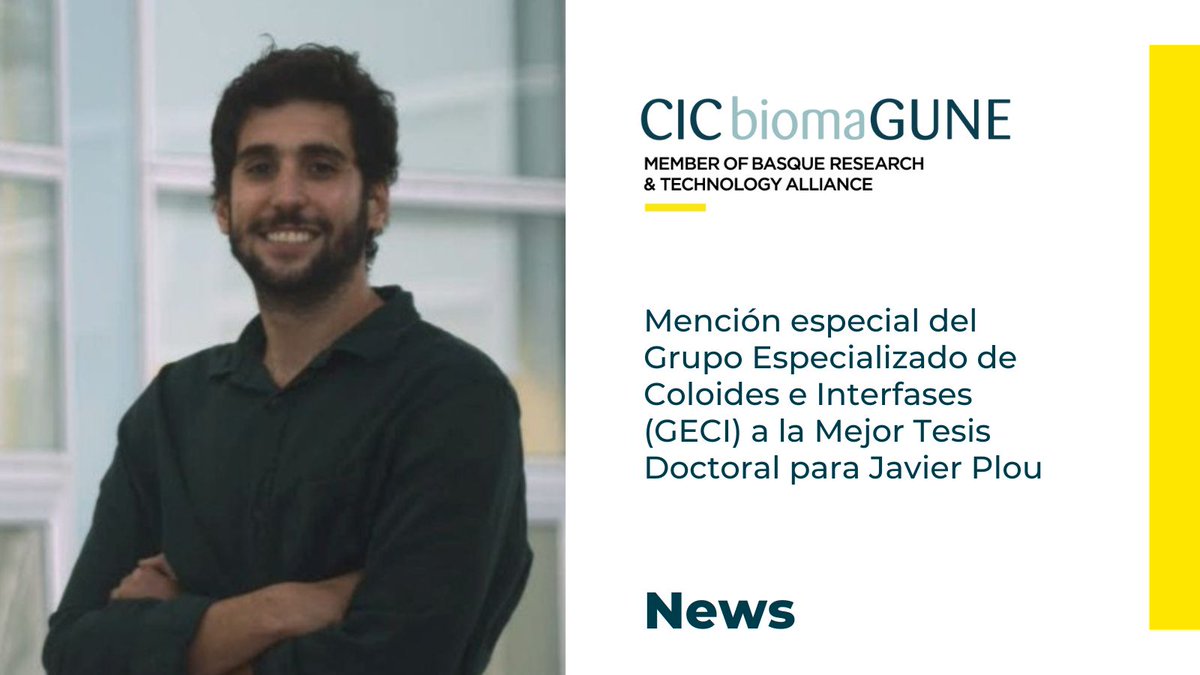 👨‍🔬👏Enhorabuena a Javier Plou por obtener una Mención Honorífica del <a href="/GeciRseq/">geci.rseq</a> por su tesis titulada  "Monitorización sin etiquetas de modelos tumorales mediante dispersión Raman mejorada en superficie"

👉bit.ly/47rELOk

<a href="/LizMarzan_Lab/">BioNanoPlasmonicsLab</a>
#science #research #biomaterials