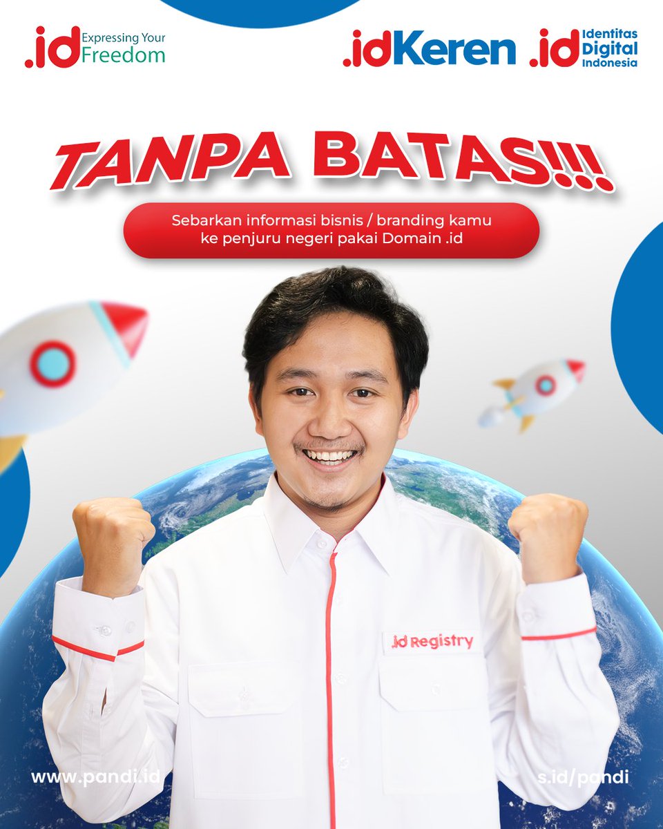 Pandi_ID's tweet image. Tanpa batas sebar informasi bisnis dan brand kamu ke seluruh penjuru negeri dengan Domain .id! Ayo temukan nama domain .id kamu disini dan buka pintu kesempatan baru untuk pertumbuhan brand kamu yang tak terbatas!

#PANDI
#PANDIID
#DomainID
#IdentitasBangsa
#DomainIndonesia