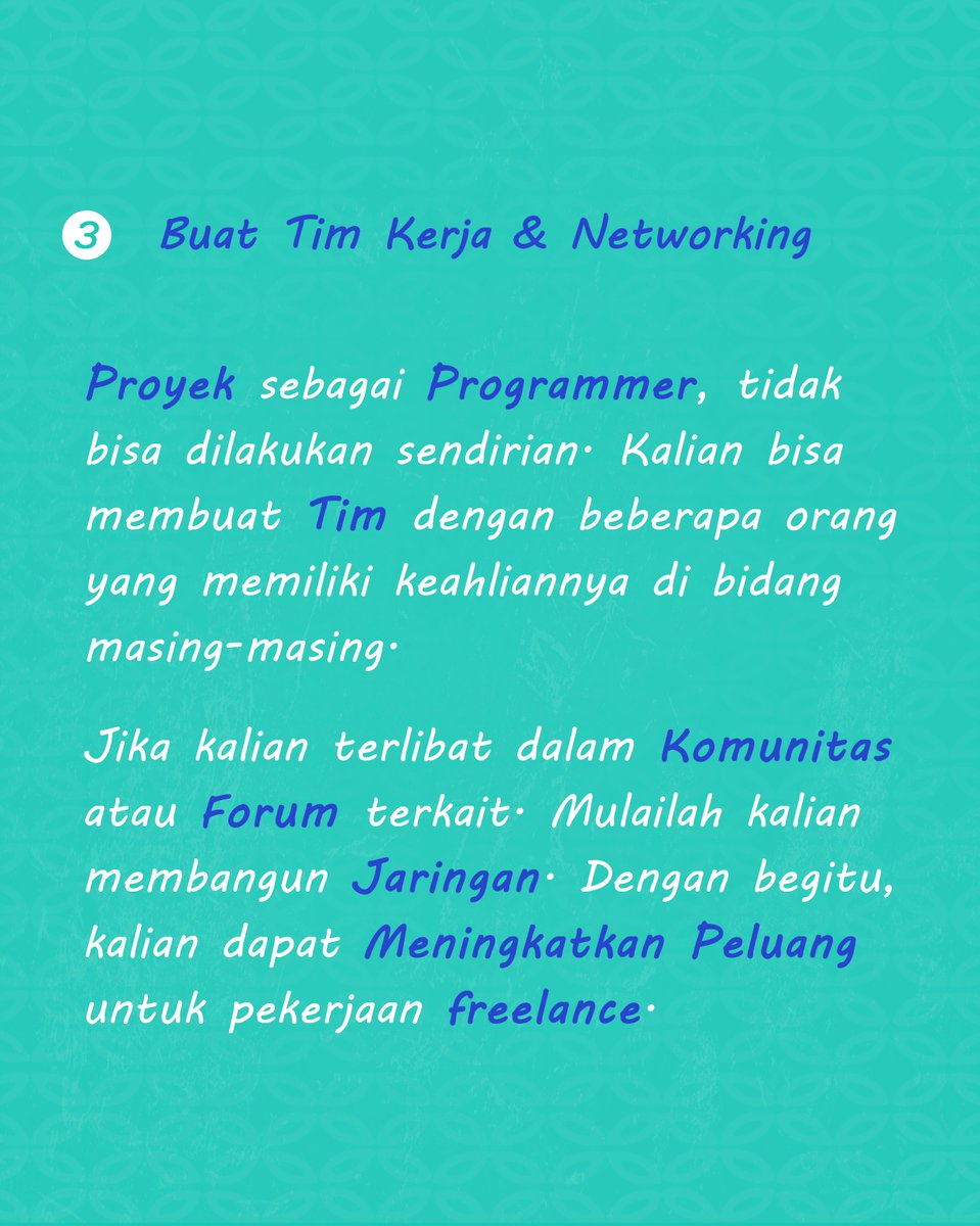 AccelistEdukasi's tweet photo. Nih Mindu kasih tips yang mau coba freelance via platform onlineβ£β£
β£β£
#freelance #freelancejobs #tipsdantrik #programmer #it #AEDU https://t.co/xDLckrbAYo