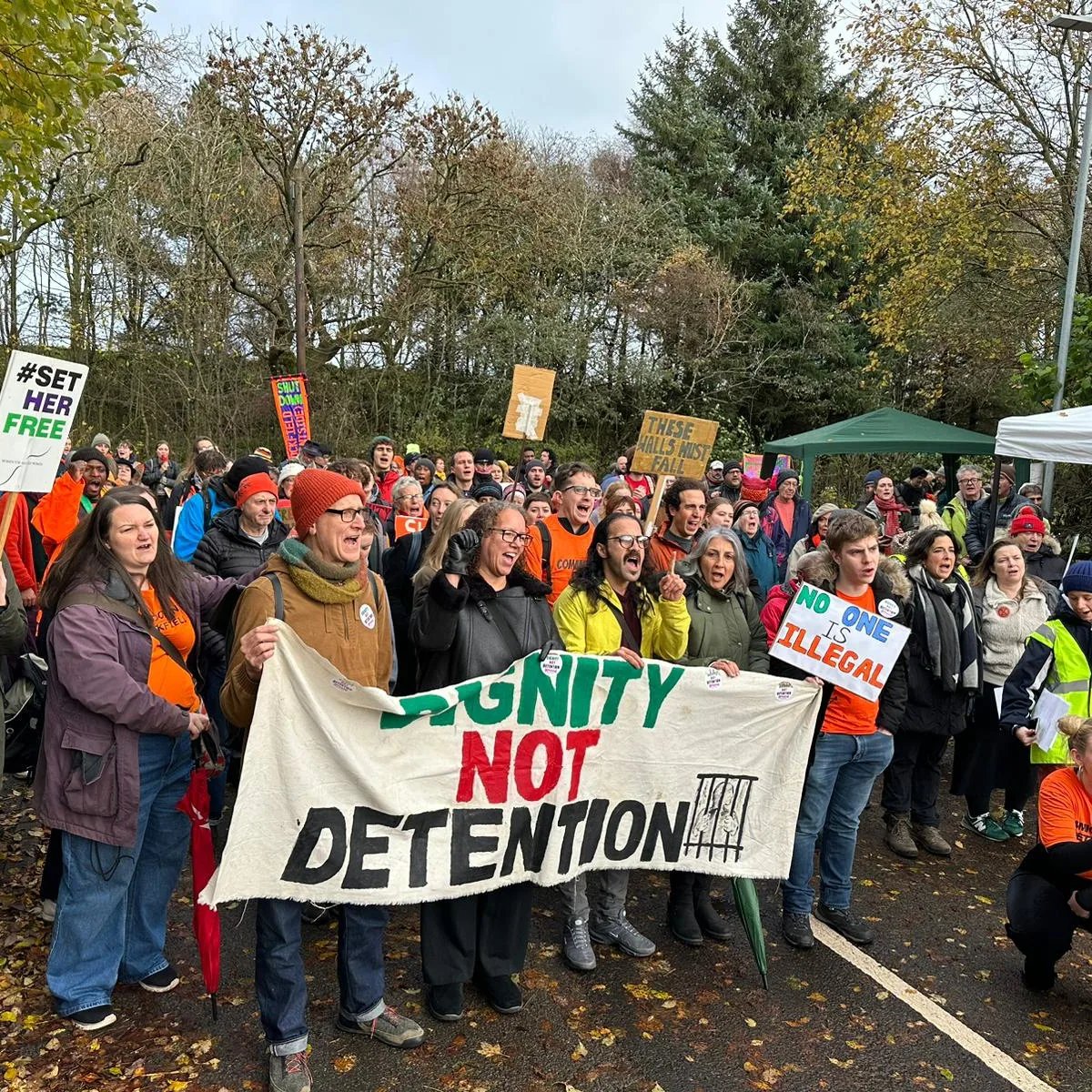 We were proud to join the big noisy protest against #Hassockfield womens immigration detention centre on Saturday.

We'll stop protesting when all detention centres are shut down and people seeking asylum are treated with #DignityNotDetention