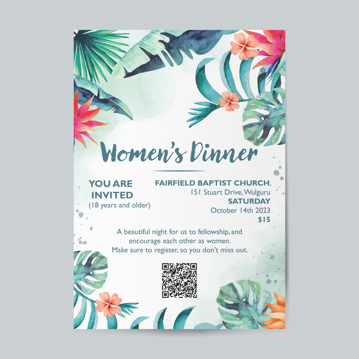 Poster perfection! Check out this design I created for this years Women's Dinner. What a wonderful tropically themed event it was! #GraphicDesignMagic #DesignInspiration #VisualArtistry'