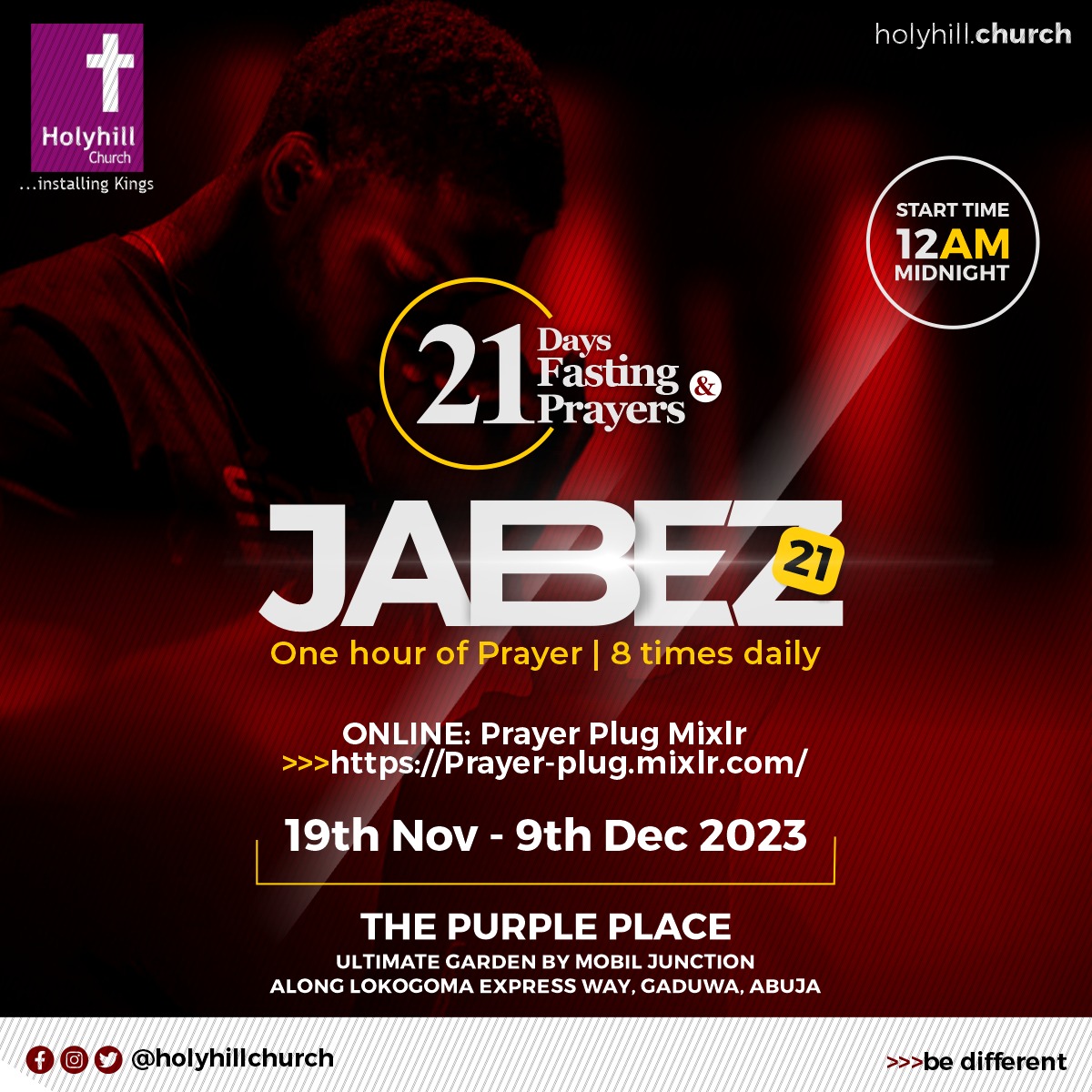 SOgidigbo's tweet photo. I invite you to join me for 21 Days of Fasting and Prayers, tagged - Jabez 21.
We will be praying for one hour, every 3 hours round the clock.
Do everything you can to be part of this spiritual journey as we step into the new year.
Mixlr📌: https://t.co/rQXAui1JP7
#prayerplug https://t.co/vOB7EZNwwS