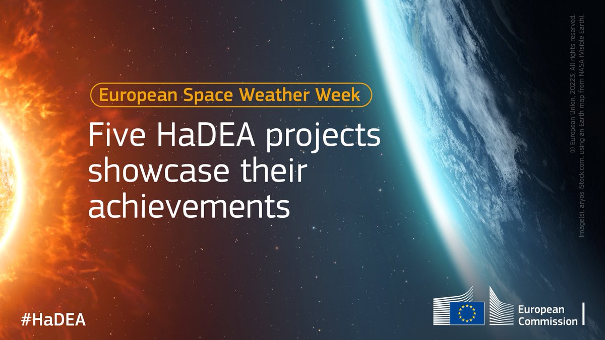 📅It's the European Space Weather Week!

Space weather events such as solar flares can pose a significant threat to key infrastructure ⚡️

Discover five #SpaceWeather projects presenting their achievements at the ‌<a href="/ESWWconf/">ESWW</a> ➡️hadea.ec.europa.eu/news/european-…

#EUSpaceResearch #ESWW