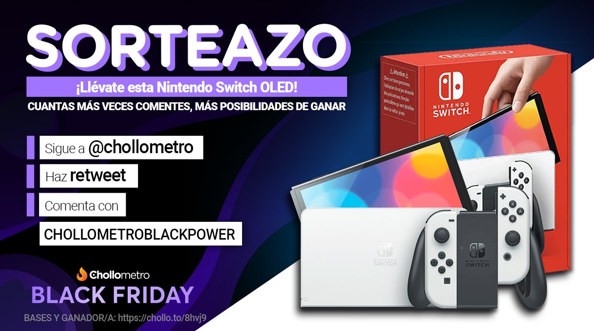 🪐SUPER SORTEAZO SWITCH DE BLACK! 🪐 

👉 Síguenos 
🔁 Haz repost
✍️Comenta con CHOLLOMETROBLACKPOWER diciendo por qué tiene que ser para ti   

Llévate la switch por la cara! #ChollometroOnFire