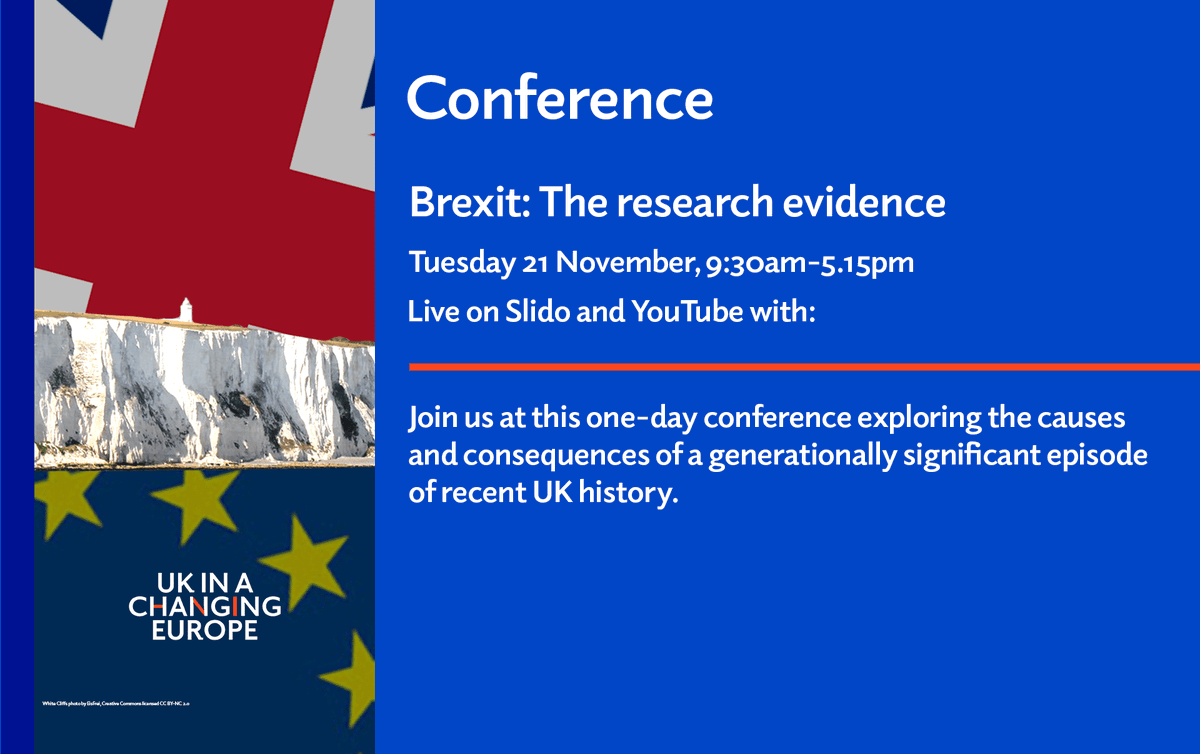 🚨 TOMORROW 🚨 👥 We're hosting a major one-day conference to showcase leading Brexit research from the @ESRC 'Governance after Brexit' programme. 📅 Tuesday 21 Nov, 9:30am-5:15pm 📍 Science Gallery, London ✍️ In person tickets still available! 👇 ukandeu.ac.uk/events/brexit-…