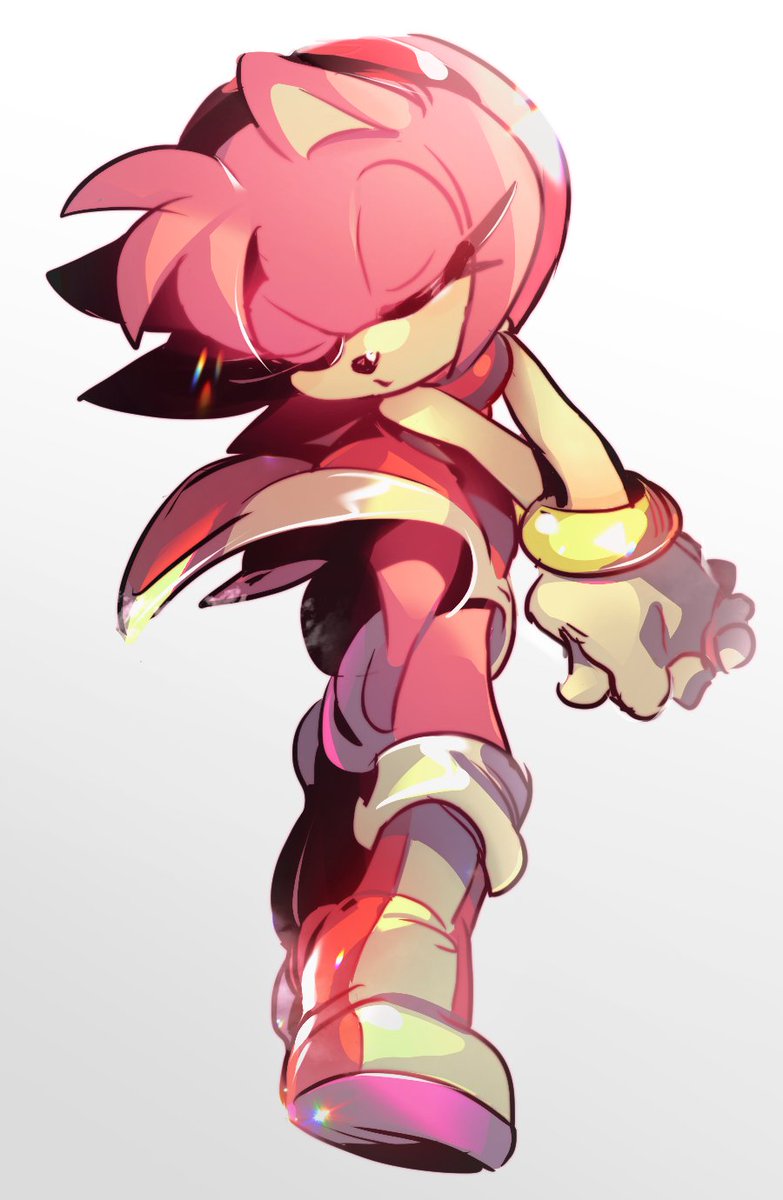 amy rose 1girl solo gloves furry furry female dress pink hair  illustration images