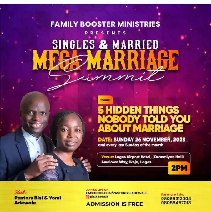 DosuGideon's tweet photo. Effective communication is a key factor that makes marriage work. It involves listening, understanding, and expressing oneself openly to foster a strong connection and resolve issues.

Join us this Sunday to learn more https://t.co/VAjhRT6Ksn