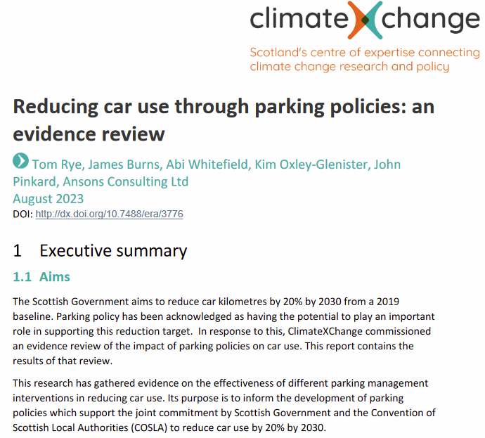 SpokesLothian's tweet photo. #CarParking policies
Research by @ClimateXChange @AnsonsUK
->https://t.co/kER3KT89s2
To reduce #CarKm & achieve #ModalSplit..
👍#ParkingStandards
👍Pricing of spaces
👍Parking levies
👍Capacity reduction
BUT
👎#ParkAndRide *increases* car-km (unless sited near trip *origins*) https://t.co/o9BQz3u5dv