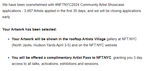 cryptoprimates's tweet photo. 💥BOOOMMM💥

My art will be shown in the Generative Art category of the #NFTNYC2024 Community Artist Showcase at https://t.co/A3XW5985Zp (North Javits, April 3-5) 

Cryptoprimates made it to #NFTNYC2024 

NY we are coming 🐒

FREE MINT IS LIVE💪

🔗https://t.co/xm7XRFAqDK

#NFT https://t.co/EYp3vQ2bhg