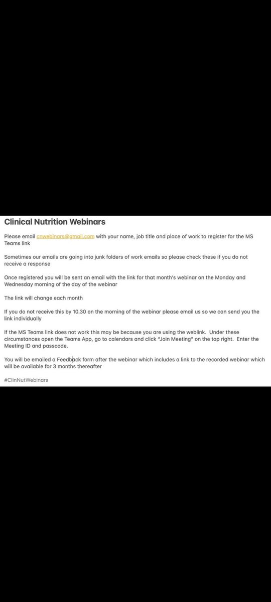 Email by 2100 Tues to guarantee registration for the next #ClinNutWebinars 👉High output stoma & small bowel growth factors👈Dr Nick Thompson & Katie Bell IF pharmacist 🗓️ Wednesday 22nd Nov @NewcastleHosps on Teams ⏰ 1230-1330 @Charl0tteRutter @Emily1Clarke #ClinNutWebinars